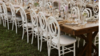 Cream/Ivory Distressed Wood Chair rental in Denver, CO