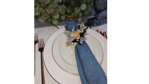 Silver and Gold Beaded Napkin Holder rental Denver, CO