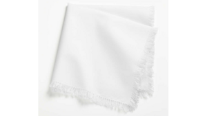 White Fringed Napkin  rental Denver, CO