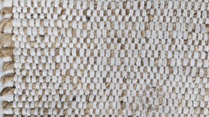 Mil Tea Rug (Beige and Brown Weave Rug)  rental Denver, CO