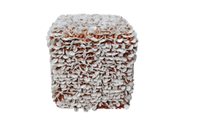 Orange & Cream Pouf Footstool  rental Denver, CO