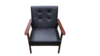Black Leather with Brown Wooden Accent Chair  rental in Denver, CO