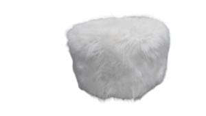 White Pouf Footstool with Gold Legs  rental Denver, CO