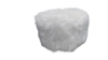 White Pouf Footstool with Gold Legs  rental in Denver, CO