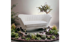 Cognac White Velvet loveseat/Couch  rental Denver, CO