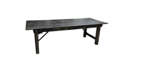 Distressed Black Stained Farm Table  rental Denver, CO
