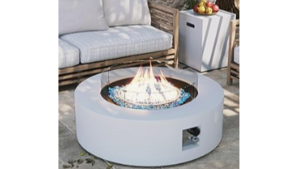 White Firepit with Hidden Propane Cover rental Denver, CO