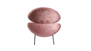 Blush Pink Velvet Crescent Chair — Modern  rental Denver, CO