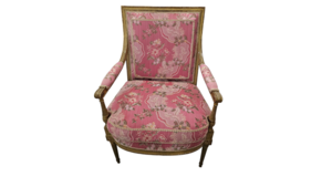 Rosette Louis Chair — Pink Floral Brocade (Gilt... rental Denver, CO