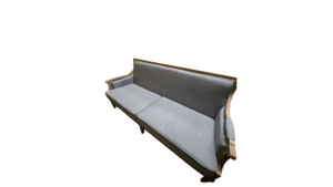 Gray Linen Wood-Frame Sofa — Classic  rental Denver, CO