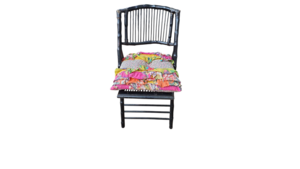 Black Anthropologie Folding Chair + Ruffle Cush... rental Denver, CO