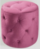 Furniture: Pink Tufted Ottoman 17" Diameter rental in New York, NY