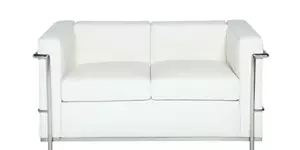 White Leather Love Seat rental Dallas-Ft. Worth, TX