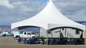Canopy 35 x 40 White Hexagon rental Fresno-Armona, CA