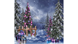 Backdrop Collection Christmas Purple Fence rental Fresno-Armona, CA