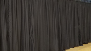 Pipe & Drape Black 8 feet tall x the foot rental Fresno-Armona, CA