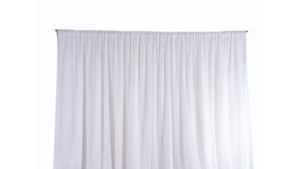 Pipe & Drape White 10 feet tall x the foot rental Fresno-Armona, CA