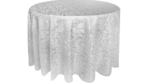Linen Round 90 White Damask rental Fresno-Armona, CA