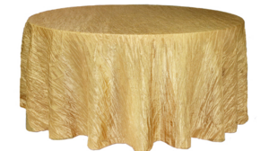 Linen Round 132 Gold Crinkle rental Fresno-Armona, CA