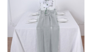 Table Runner Chiffon Silver rental Fresno-Armona, CA