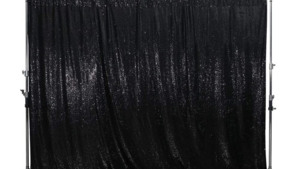 Pipe and Drape Black Sequin rental Fresno-Armona, CA