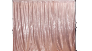 Pipe and Drape Blush/Rose Gold Sequin 10 x 10 rental Fresno-Armona, CA