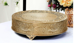 Dessert Gold Round Cake Stand rental Fresno-Armona, CA