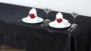 Linen Rectangular 90 x 108 Black Crush Crinkle rental Fresno-Armona, CA