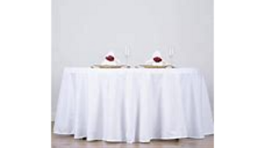 Linen Round 132 White rental Fresno-Armona, CA
