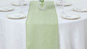 Table Runner Polyester Sage Green rental Fresno-Armona, CA