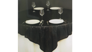72 x 72 Overlay Sequin Black rental Fresno-Armona, CA