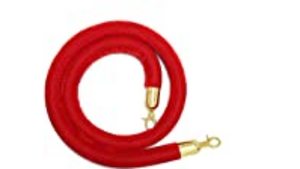 Crowd Control -Red Rope 5 ft. Gold tone Clips rental Fresno-Armona, CA