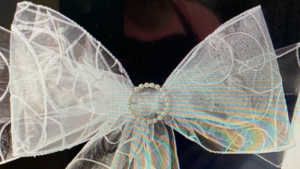 Chair Tie Organza Swirl Ivory rental Fresno-Armona, CA