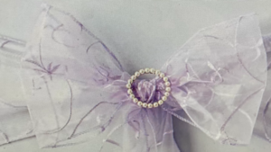 Chair Tie Organza Swirl Lilac Lavender rental Fresno-Armona, CA