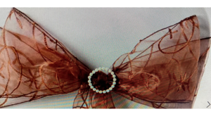 Chair Tie Organza Swirl Terra Cotta Rust rental Fresno-Armona, CA