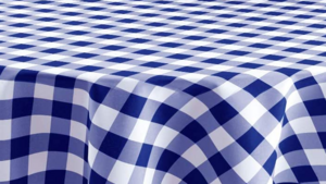 Standard Linen: 90" Round - Royal Blue Checked rental N. Virginia-DC, VA