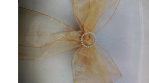 Chair Tie Gold Organza rental Fresno-Armona, CA