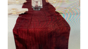 Table Runner Taffeta Crinkle Burgundy rental Fresno-Armona, CA