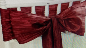 Chair Tie Taffeta Crinkle Burgundy rental Fresno-Armona, CA