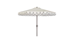 Outdoor Umbrella - Off White/Black Scallop rental N. Virginia-DC, VA
