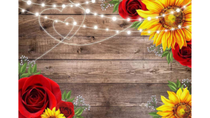 Backdrop Sunflowers and Red roses 8 x 6 rental Fresno-Armona, CA