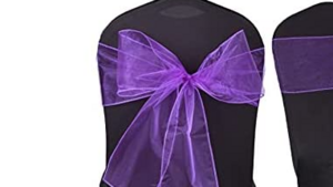 Chair Tie Organza Purple rental Fresno-Armona, CA