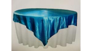 72 x 72 Overlay Satin Turquoise rental Fresno-Armona, CA