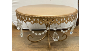 Cake Stand 10 inch w/ jewels Gold tone rental Fresno-Armona, CA