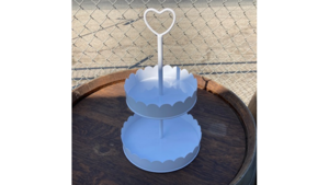 Catering 2 Tiered White Stand rental Fresno-Armona, CA
