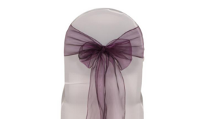 Chair Tie Organza Eggplant rental Fresno-Armona, CA