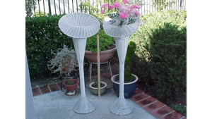 Event Decor Wedding White Baskets Pair rental Fresno-Armona, CA