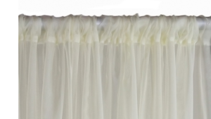 Pipe & Drape 8 ft. Ivory Chiffon rental Fresno-Armona, CA