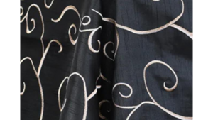 120 Round Nova Swirl Black w/ Gold Swirl rental Fresno-Armona, CA