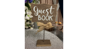 Signage Wooden Guest Book rental Fresno-Armona, CA